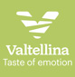 Logo Valtellina: gusto ed emozione in verde.